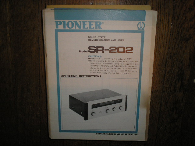 SR-202 Reverberation Amplifier Service Manual  blue manual